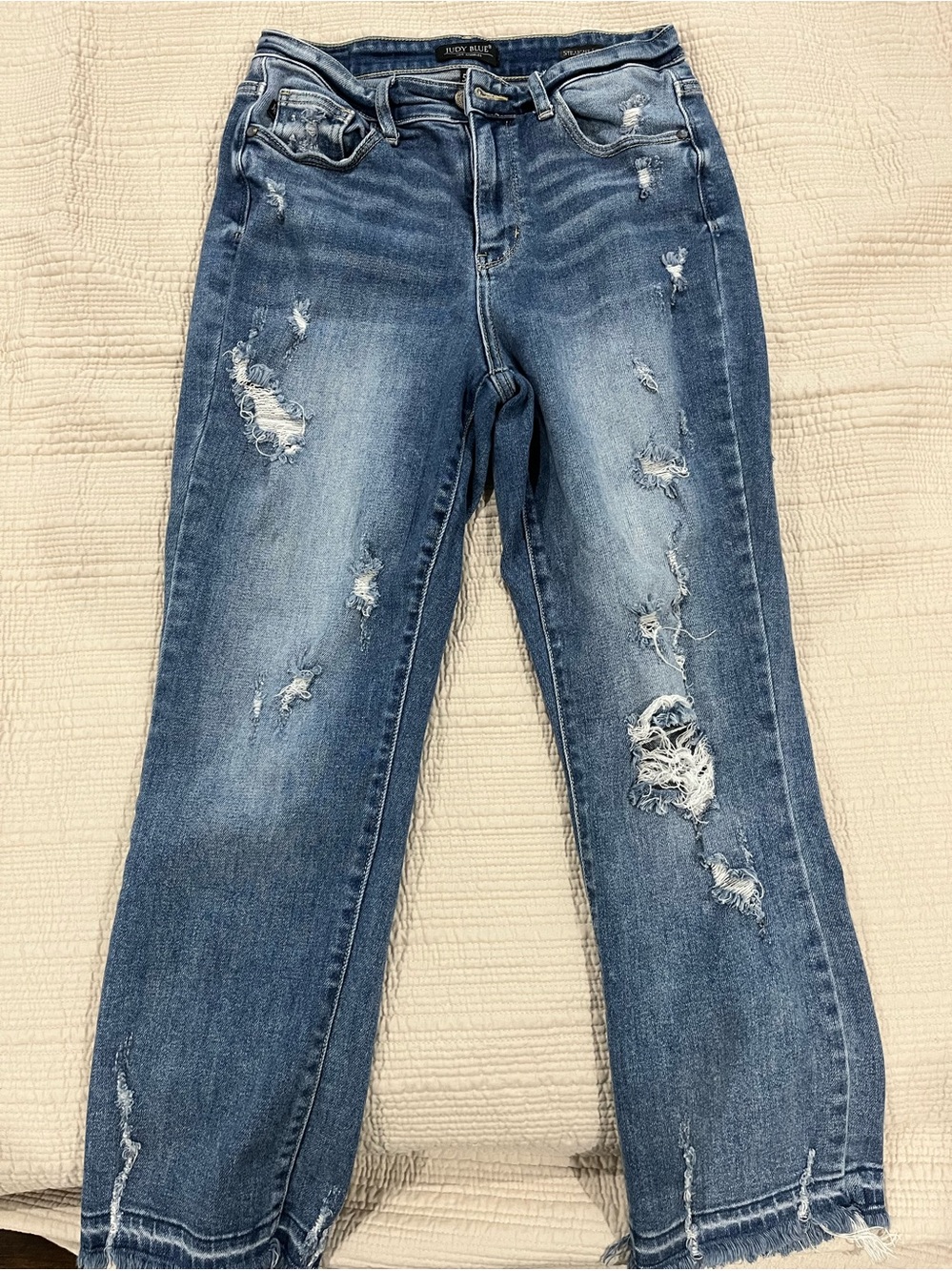 Distressed Blue Women’s Jeans - Judy Blue size 5/27
